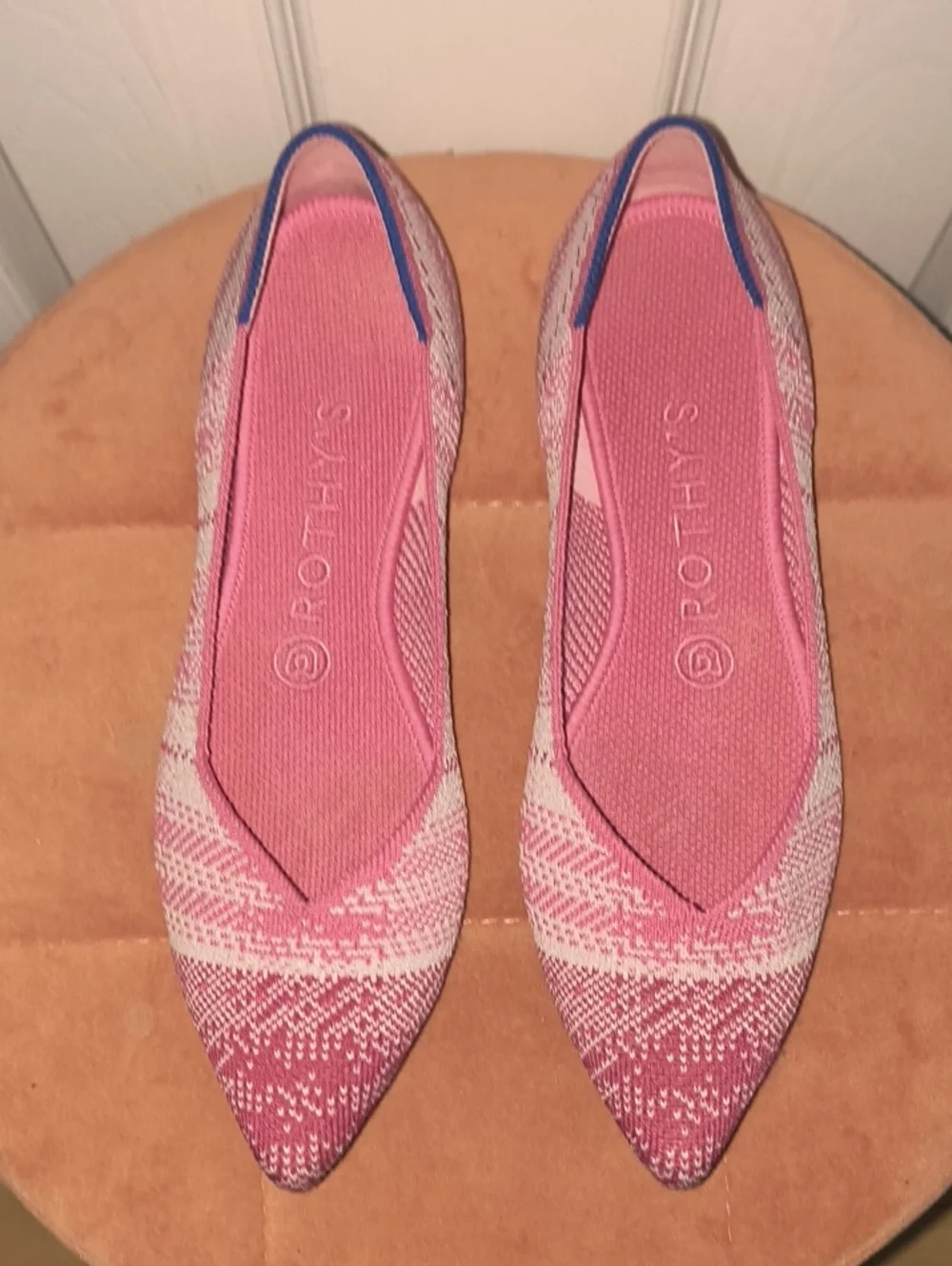 Rothy's The Point Rare Limited Edition Pink Plaid Breast Cancer Awareness Size 8